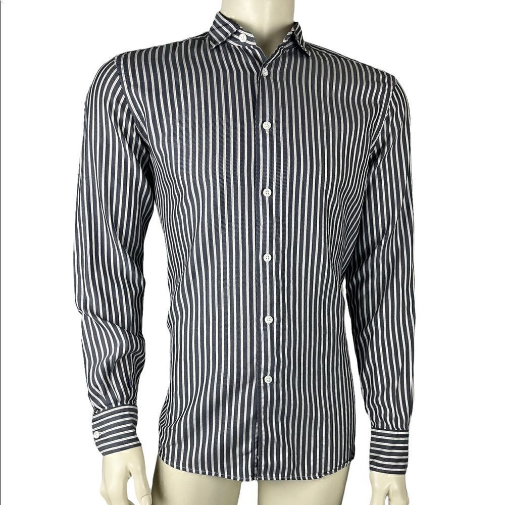 Ermenegildo Zegna L/S Striped Dress Shirt Like New Condition Size Large